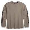 Long Sleeve Waffle-Knit Shirt with Sleeve Print