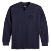 Long-Sleeve Waffle-Knit Henley Shirt