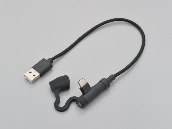 バイク用USB充電ケーブル Type-A to Type-C L型