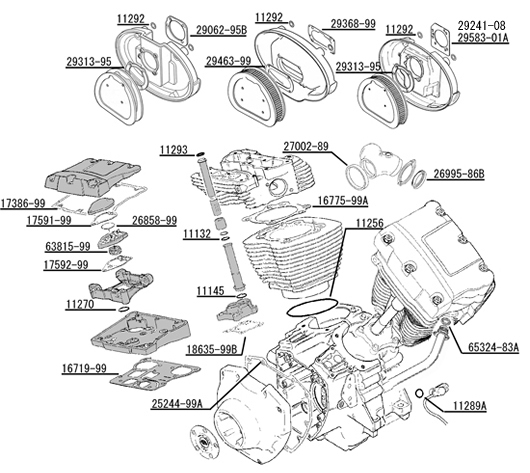 ツインカム・エンジン周りガスケット 各種 | ハーレーパーツ通販の ...