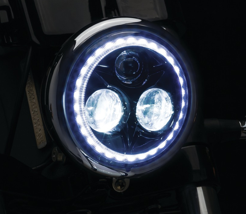 2462 Orbit Prism 5-3/4”LEDヘッドライト White Halo KURYAKYN 