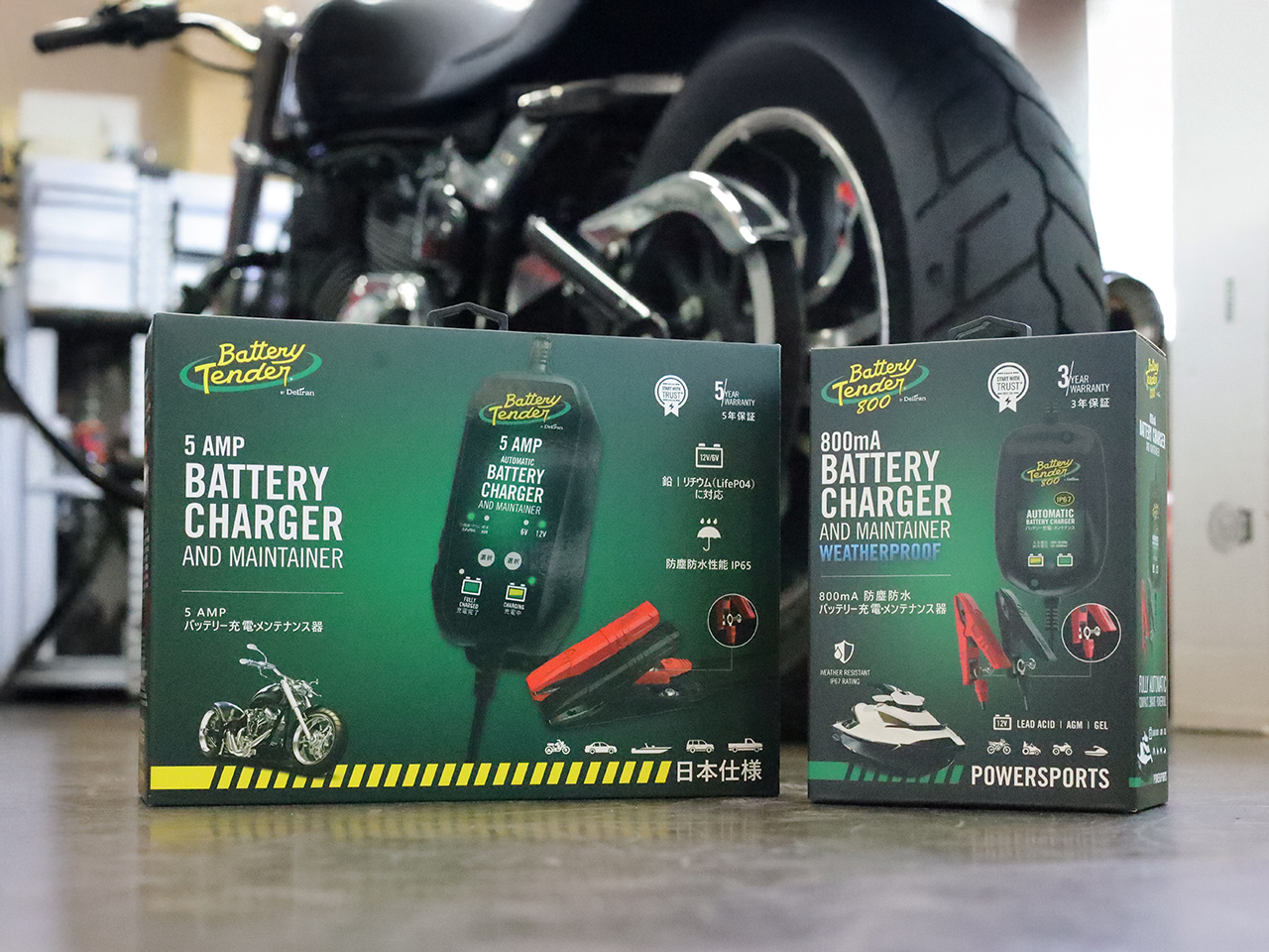 5Aと800mAのバッテリーテンダー