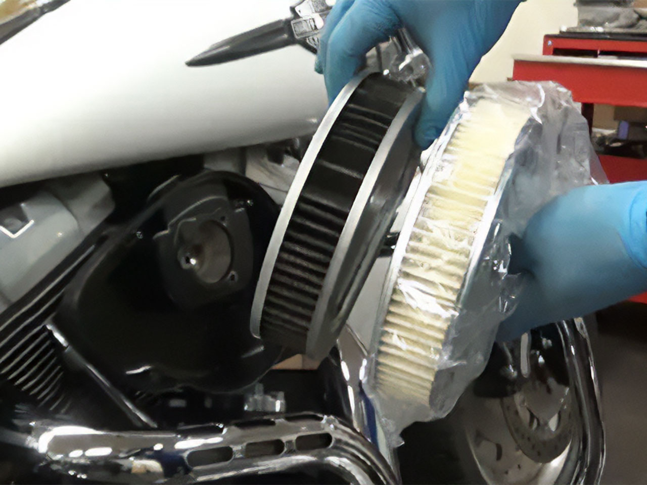 新品のフィルターとの対比