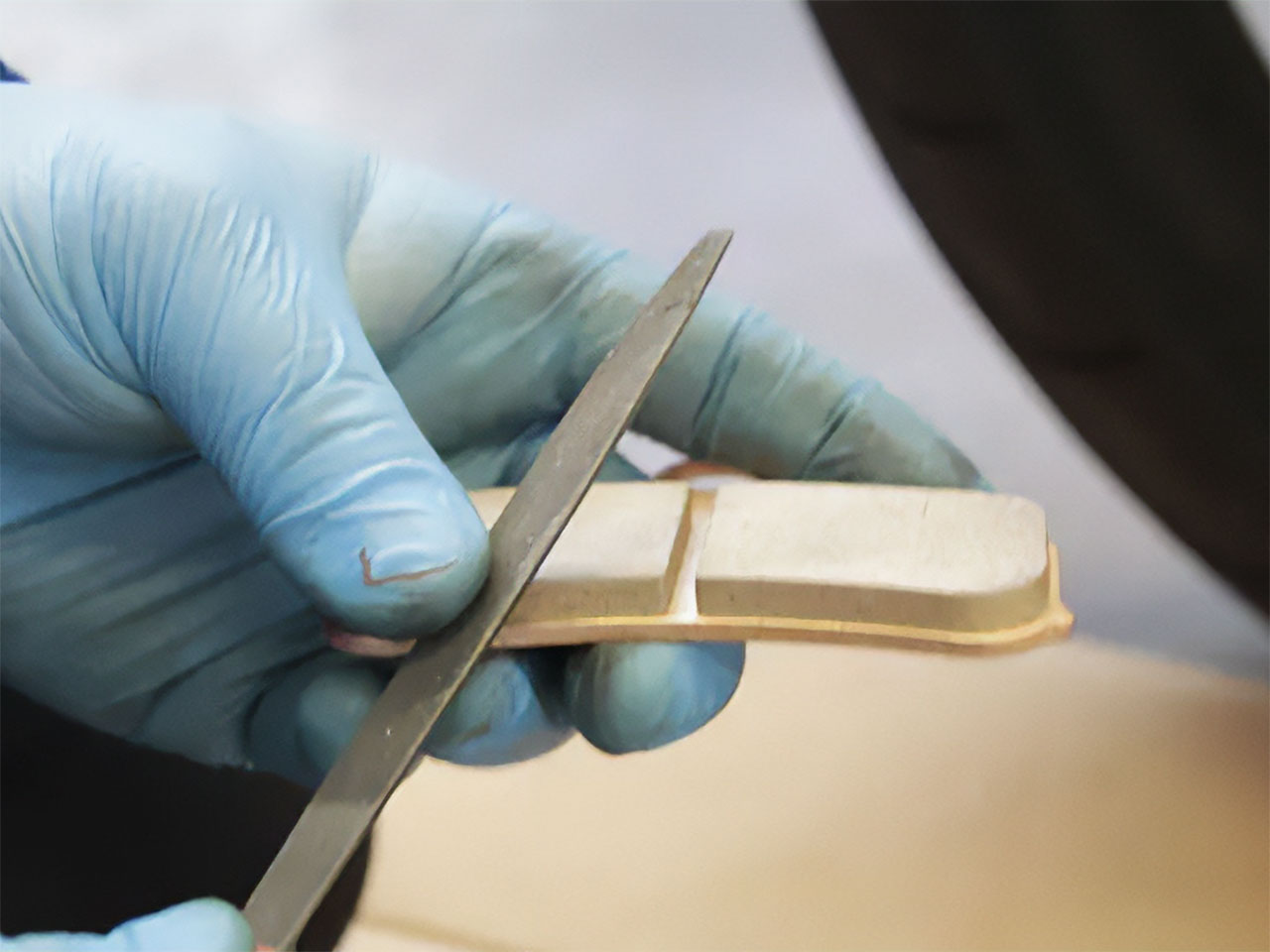 ブレーキパッドの面取り