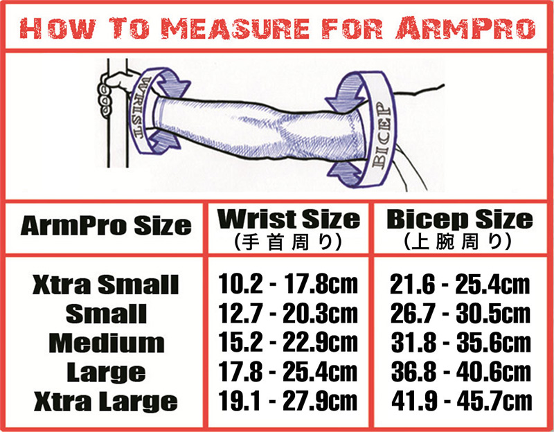 MISSING LINK Armpro Compression Sleeve サイズの測り方