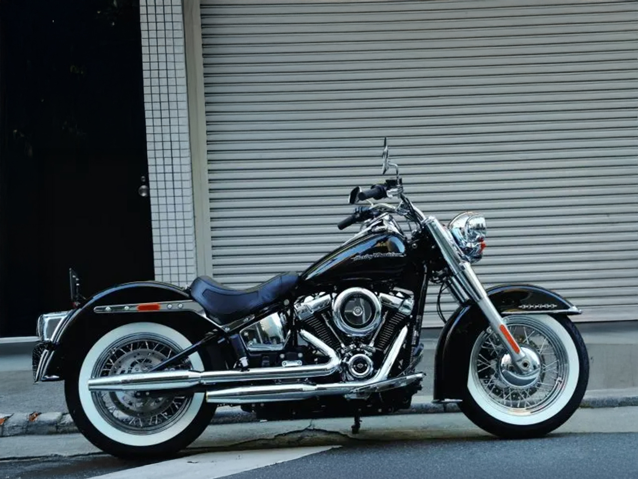 モーターステージのマフラーでカスタムしたハーレー